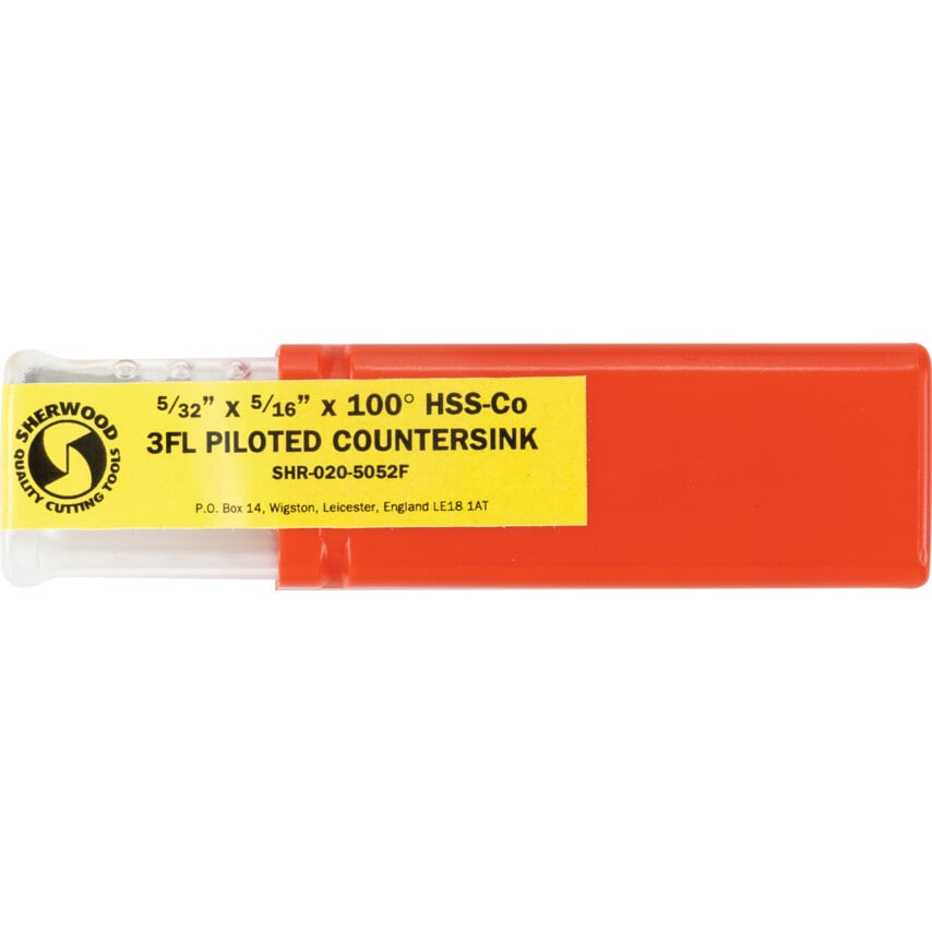 5/32"X5/16" 100DEG HSS-Cobalt 3FL Piloted Countersink