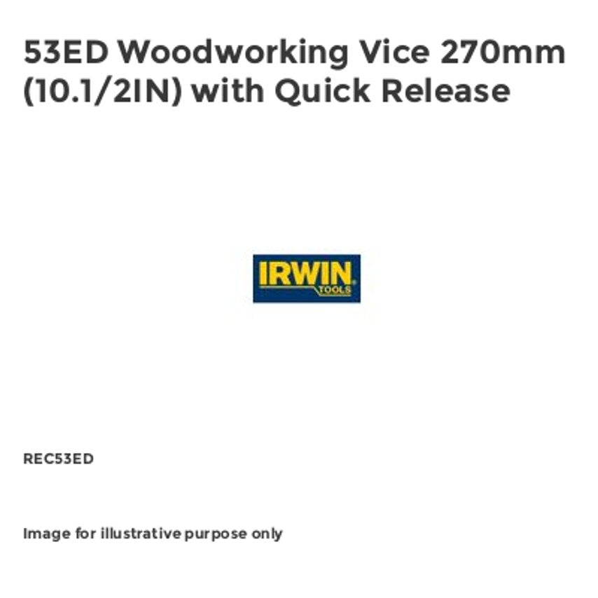 53ED Woodworking Vice 270mm (10.1/2IN) with Quick Release