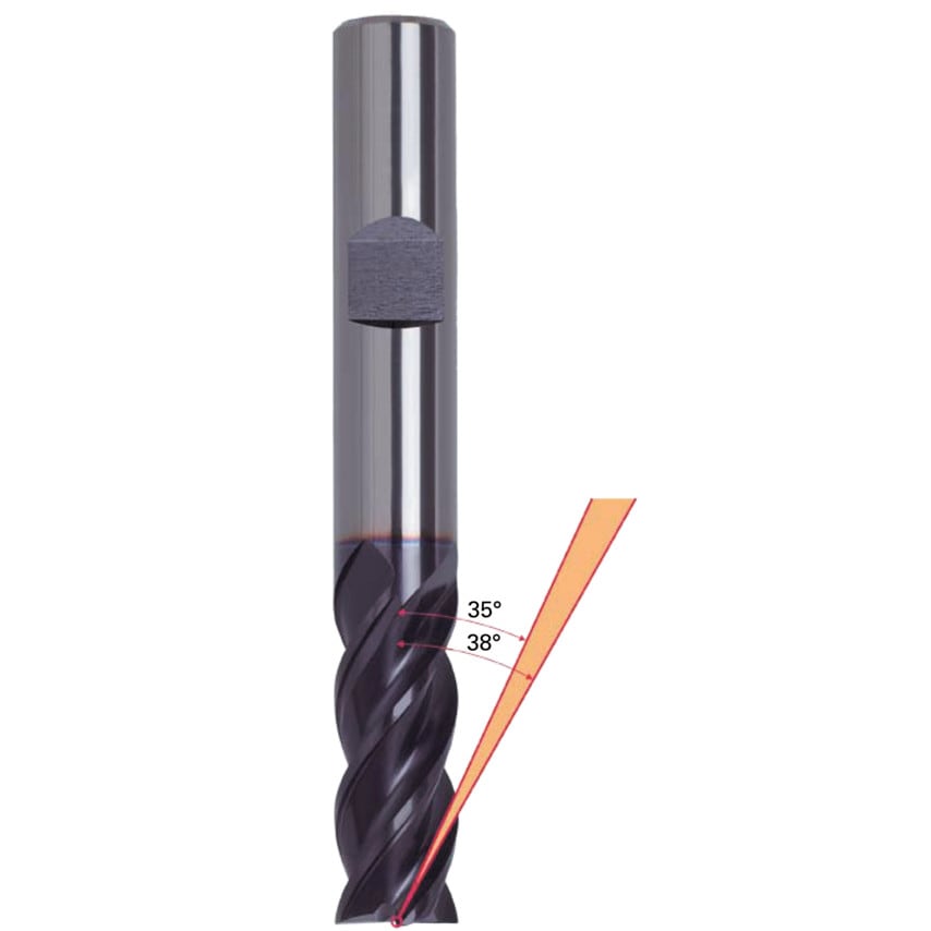 5534 10.00MM Carbide 4 Flute Weldon Shank Ratio End Mills - FIREX Coated