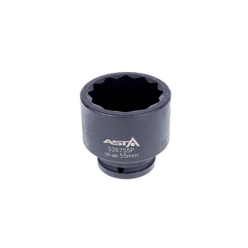 55mm 3/4" Drive Short Impact Socket 12 Point (12PT) Heavy Duty 74mm Length
