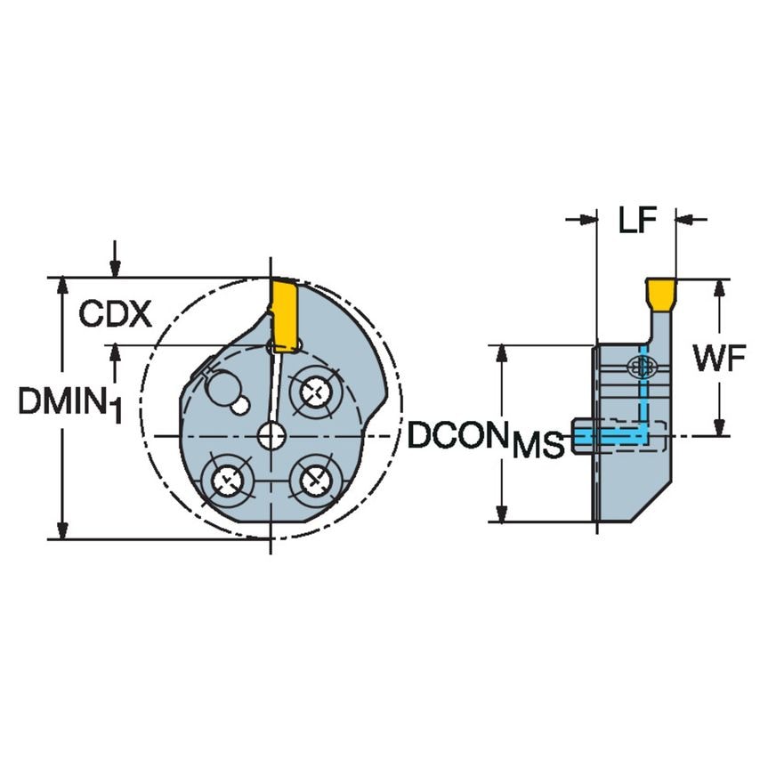 570-32L151.3-10-40 T-Max Q-Cut Head for Grooving
