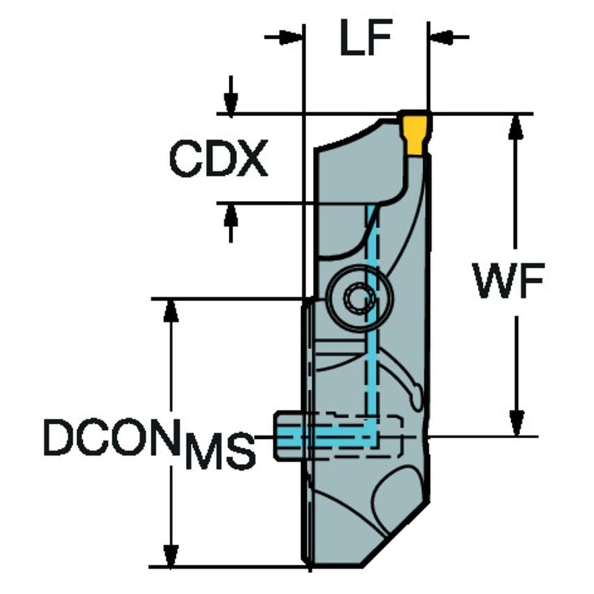 570-32R151.3-024A25 T-Max Q-Cut Head for Face Grooving