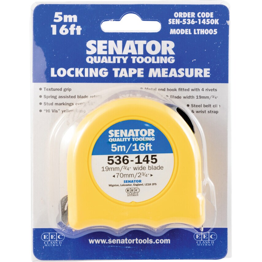 5M/16' Hi-vis Locking Tape - Yellow Case