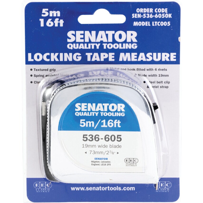 5M/16' Locking Tape Rule - Chromed Case