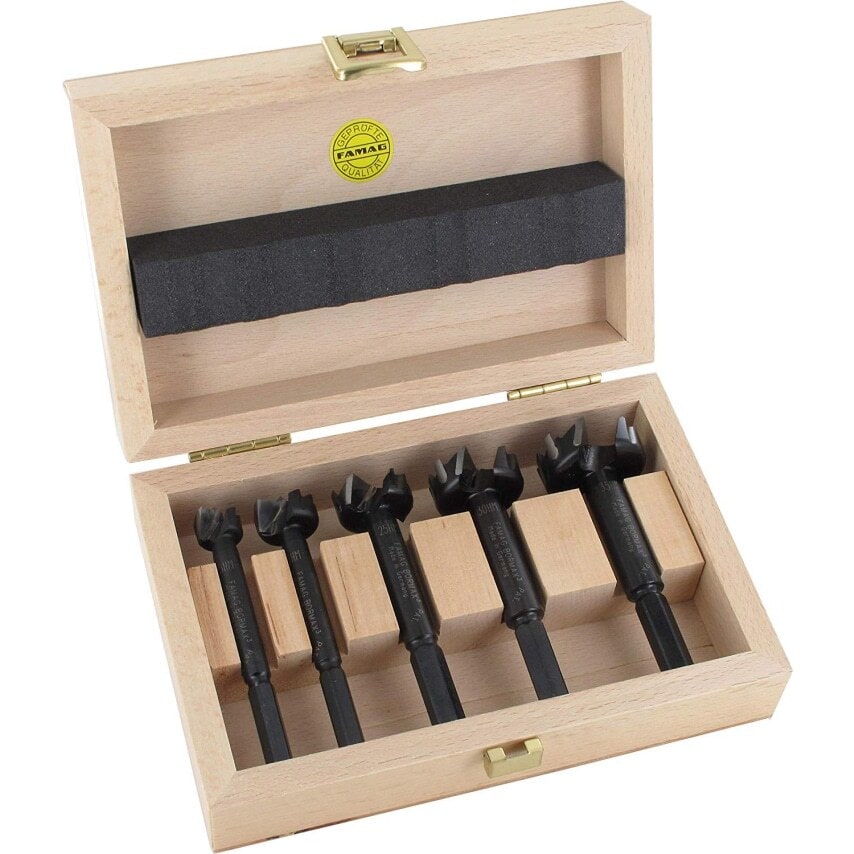 5PCS Bormax 2.0 Forstner Bit Set 5/8", 3/4", 1", 1.1/8", 1.3/8" in Wooden Box, 1622605