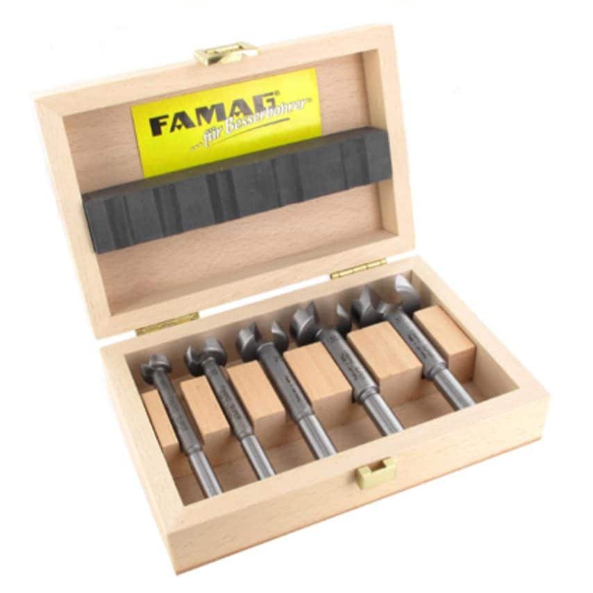 5PCS Cylinder Boring Bit, Set 15, 20, 25, 30, 35 mm, in Wooden Case, 1633505