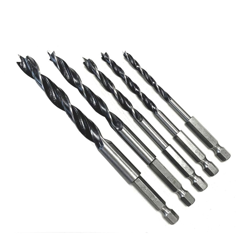 5-Piece Hex Shank Wood Drill Bit Set