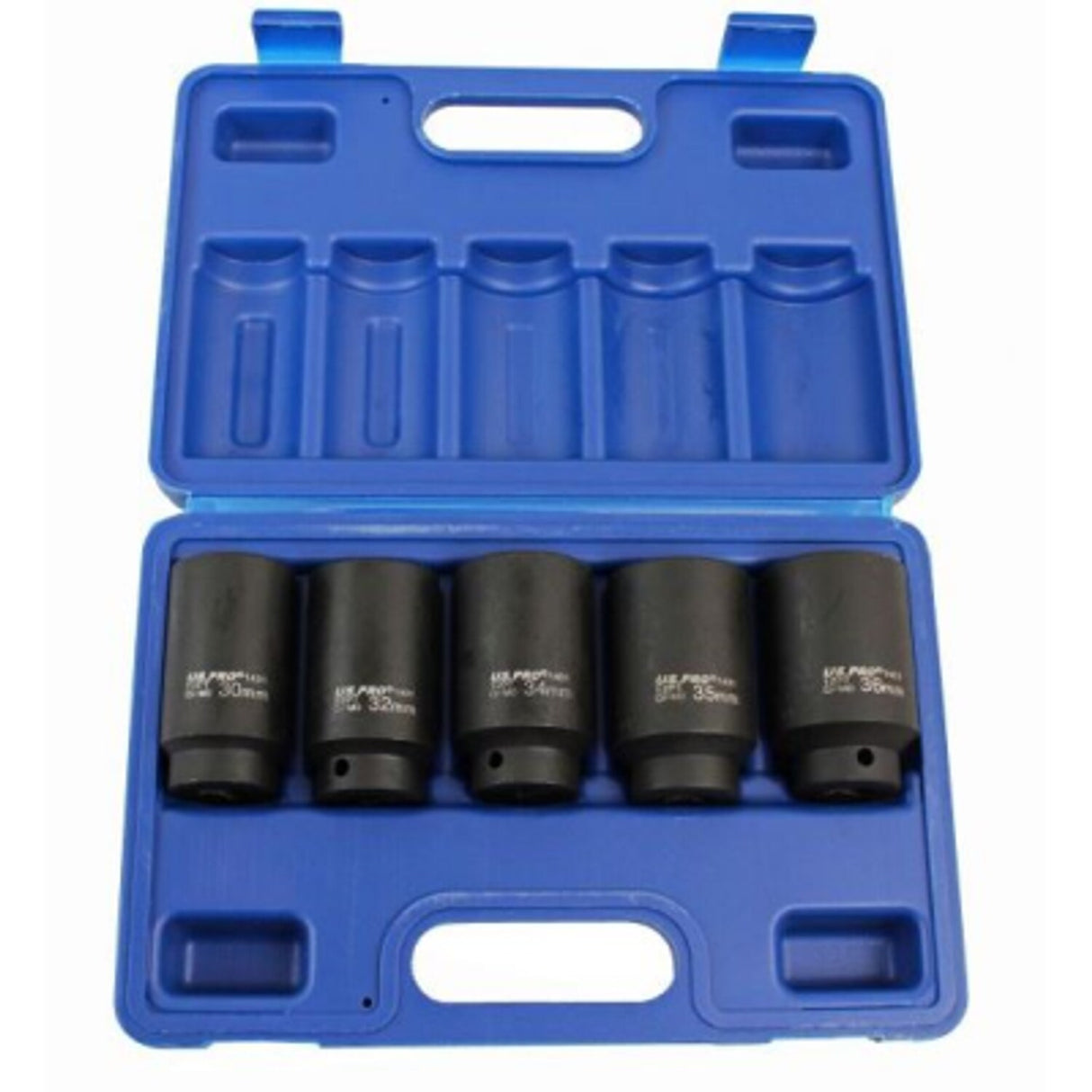 5 Piece 1/2in Drive 12pt Deep Impact Hub Nut Sockets Set