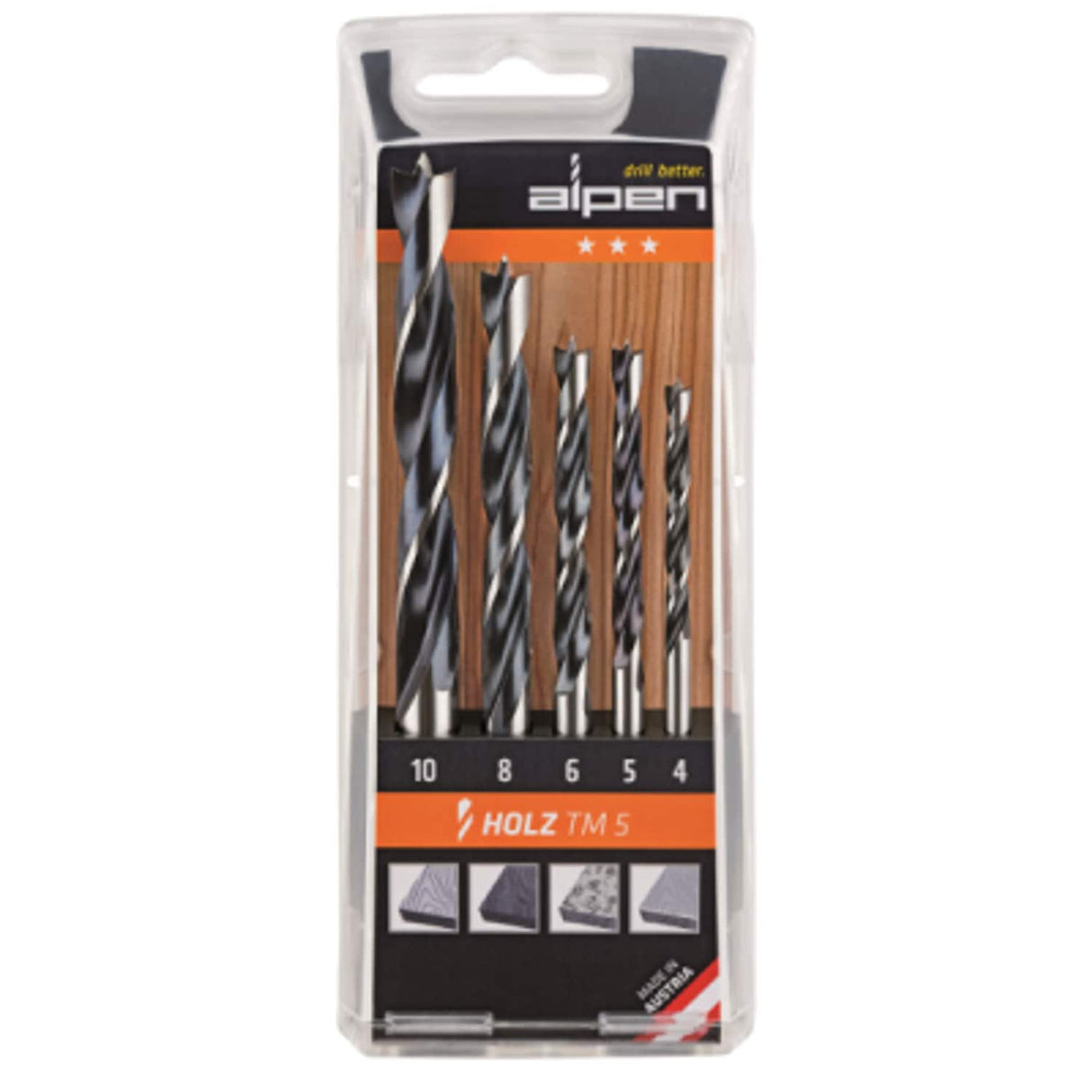 5 Piece Dowell Drill Bit Set