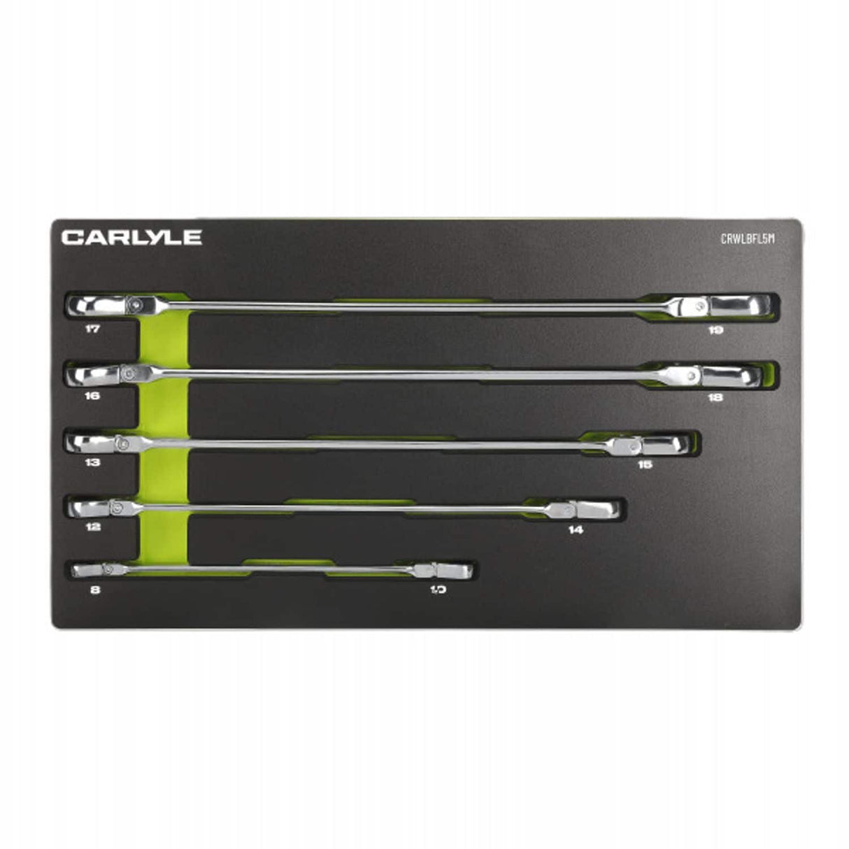 5 Piece Metric 12 PT 72 Tooth Extended Box Ratcheting Flex Long Double Box Wrench Set