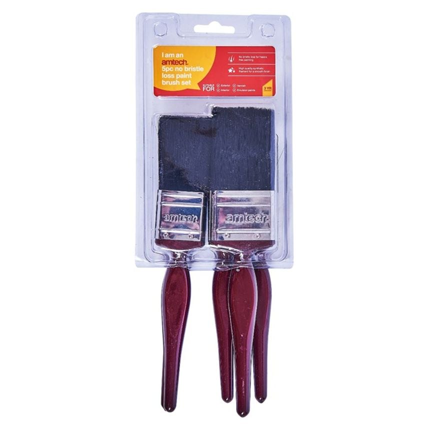 5 Piece No Bristle Loss Paint Brush Set G4340