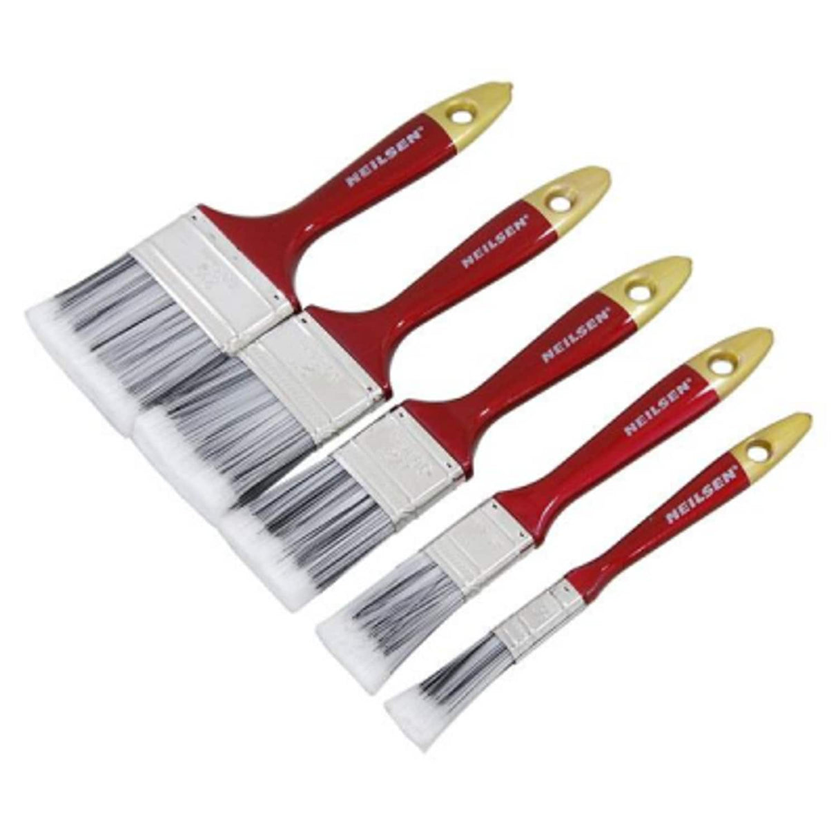 5 Piece Paint Brush Set Wooden Handles