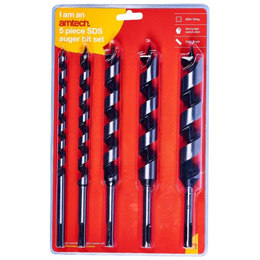 5 Piece SDS Auger Drill Bit Set (230mm Length)