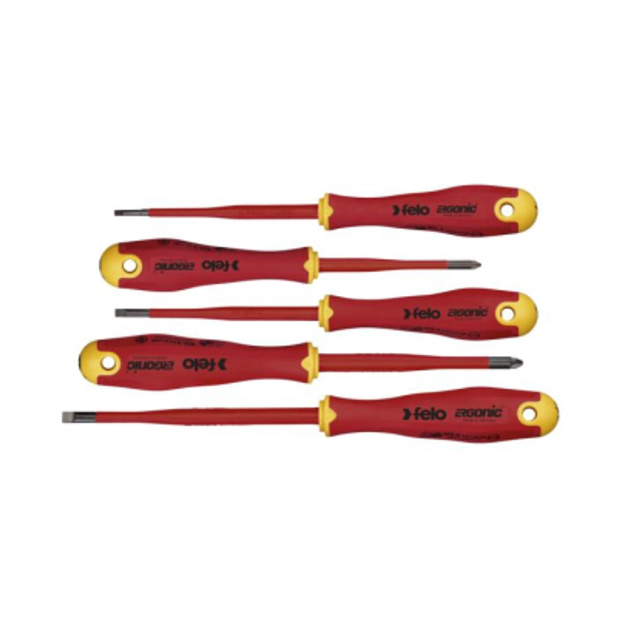 5 Piece VDE E Slim Ergonic Gel Grip Screwdriver Set