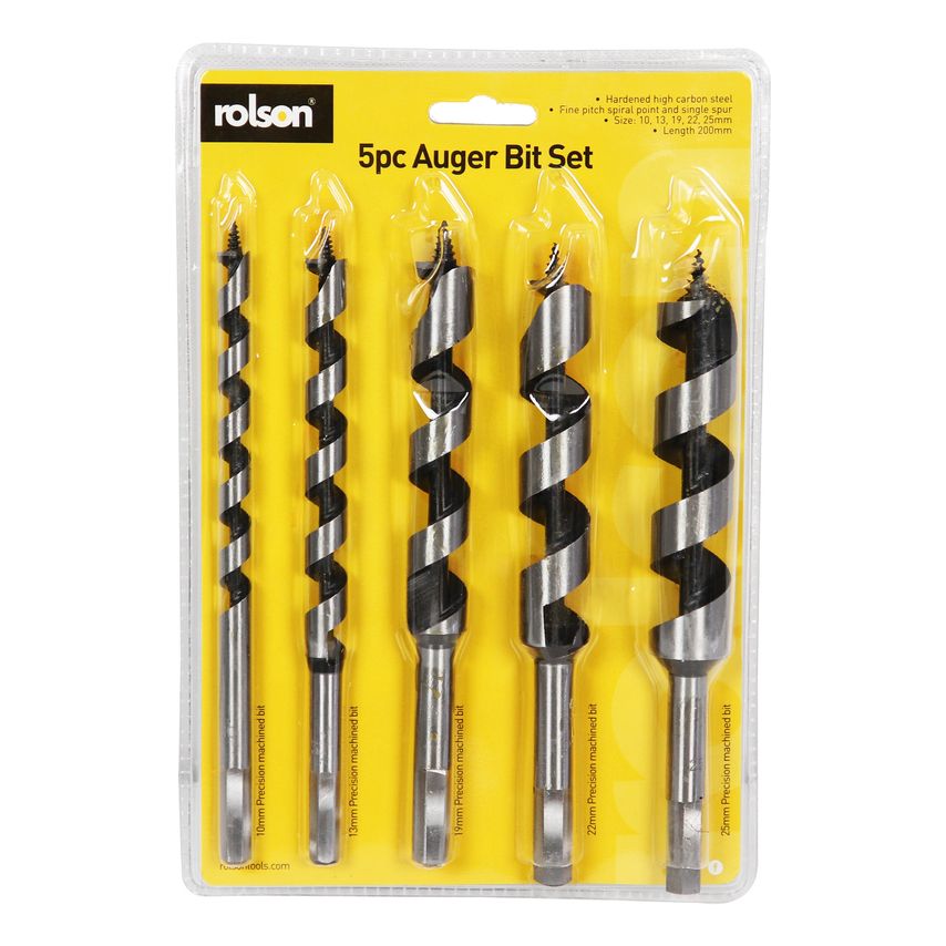 5pc x 200mm Wood Auger Bit Set