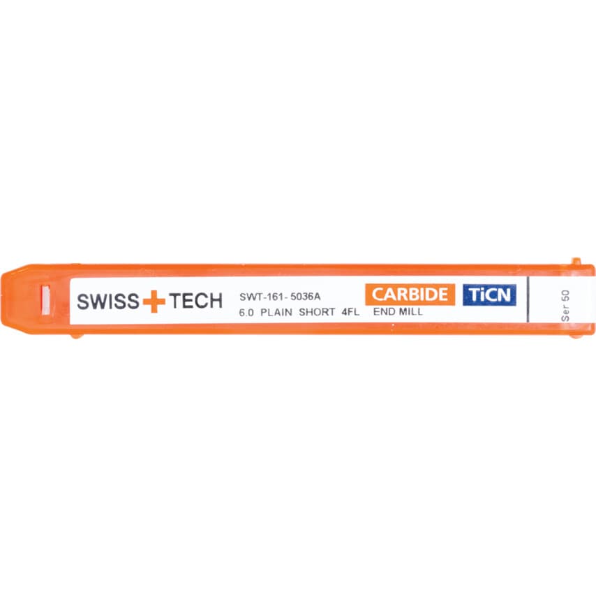 6.00MM Series 50 Carbide 4 Flute Plain Shank Short Series End Mills - TiCN Coated