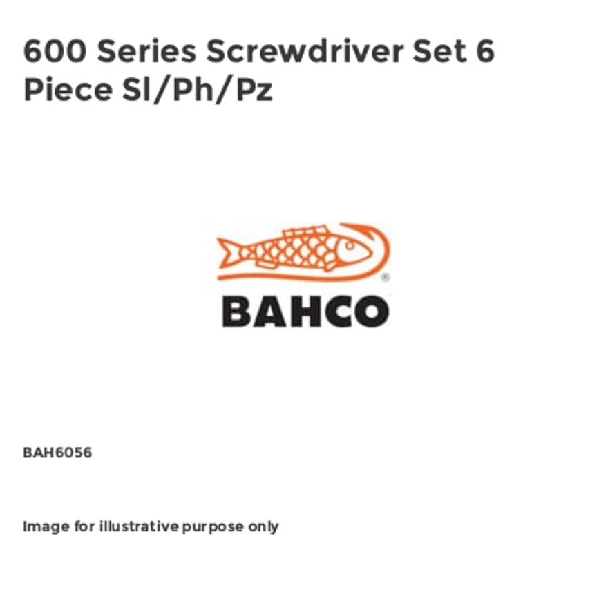 600 Series Screwdriver Set 6 Piece Sl/Ph/Pz BAH6056