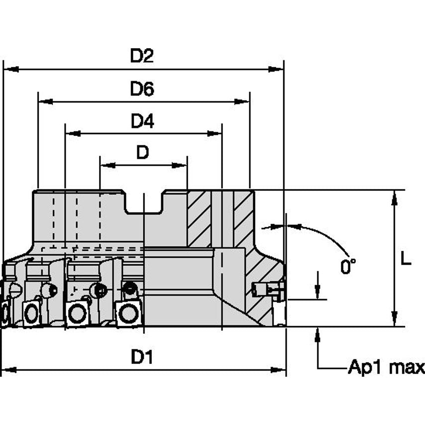 63A05RP90SP12CUFP Fix-Perfect 90 Shell Mill D=2.
