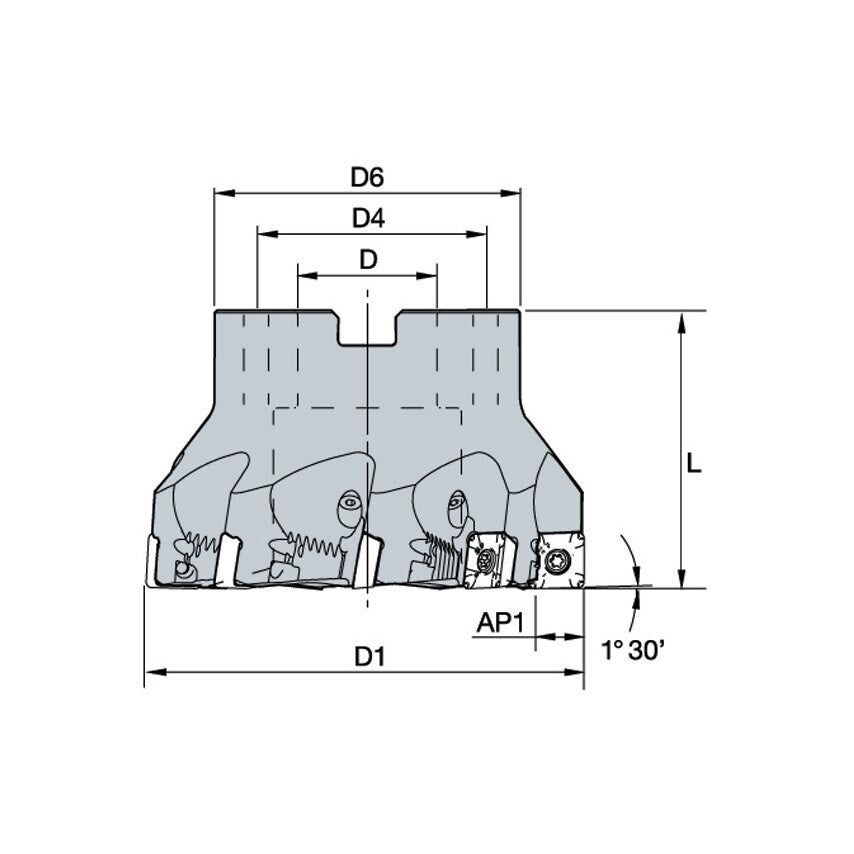 63A05RS90SD12PL Plunge Face Mill