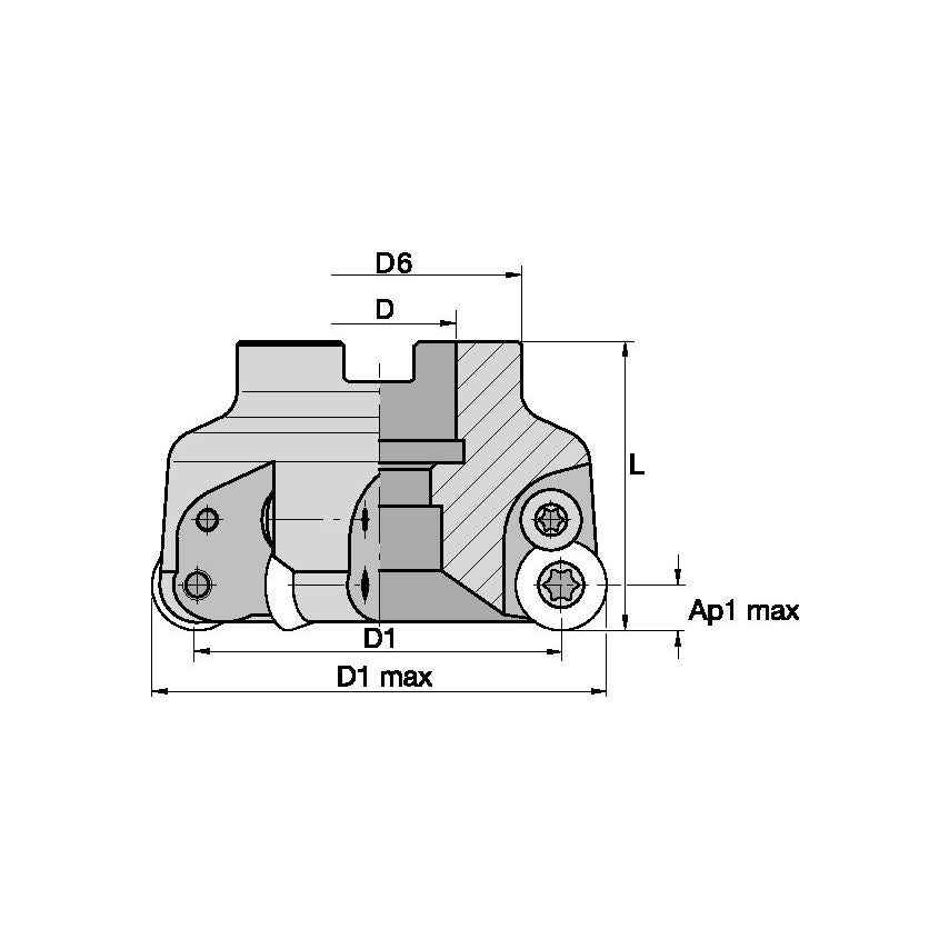 63A05RSMORD16 Round D&m Shell Mill Cutter D=