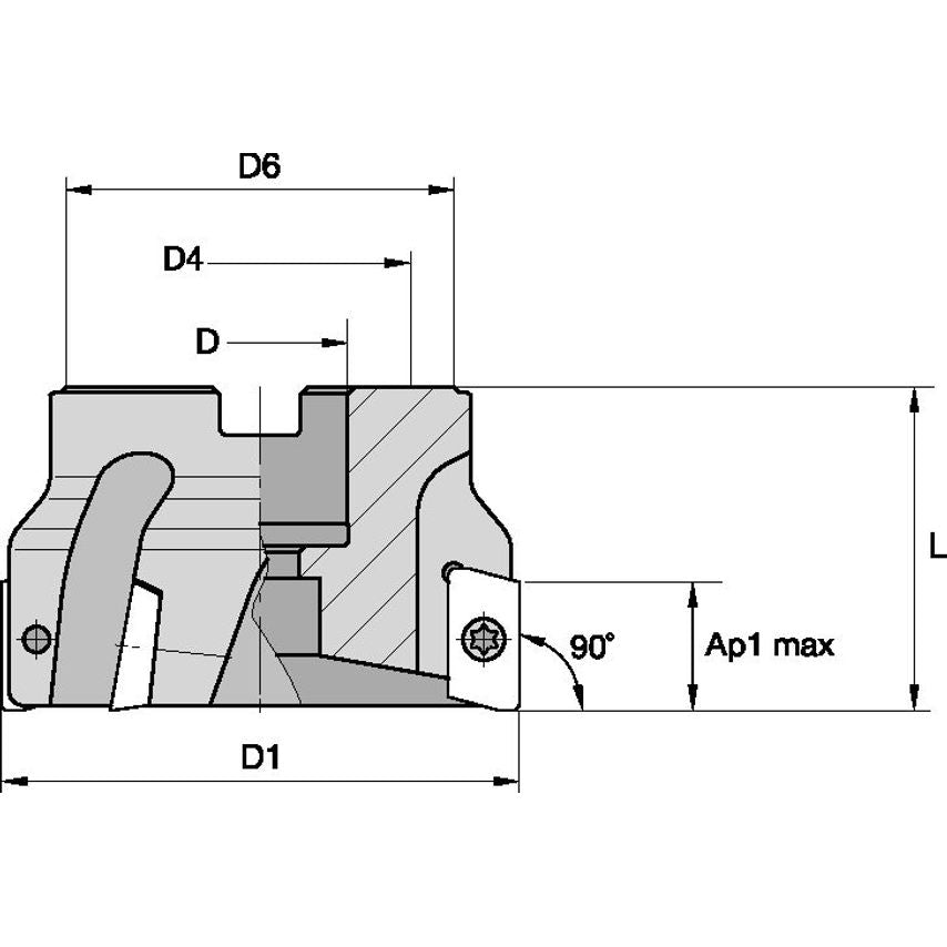 63A07RS90ED14D Mill 1-14 Sm 90 22MM-BORE D 6