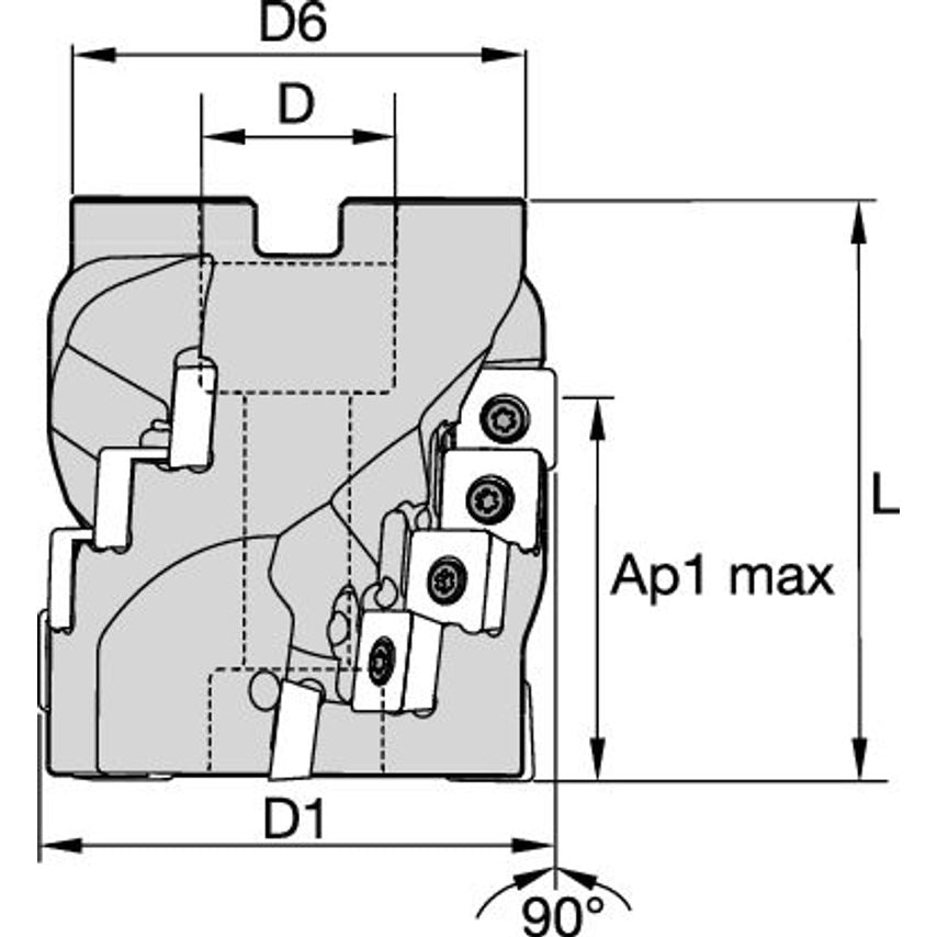 63A3RS90SD12L50 Elical End Mill