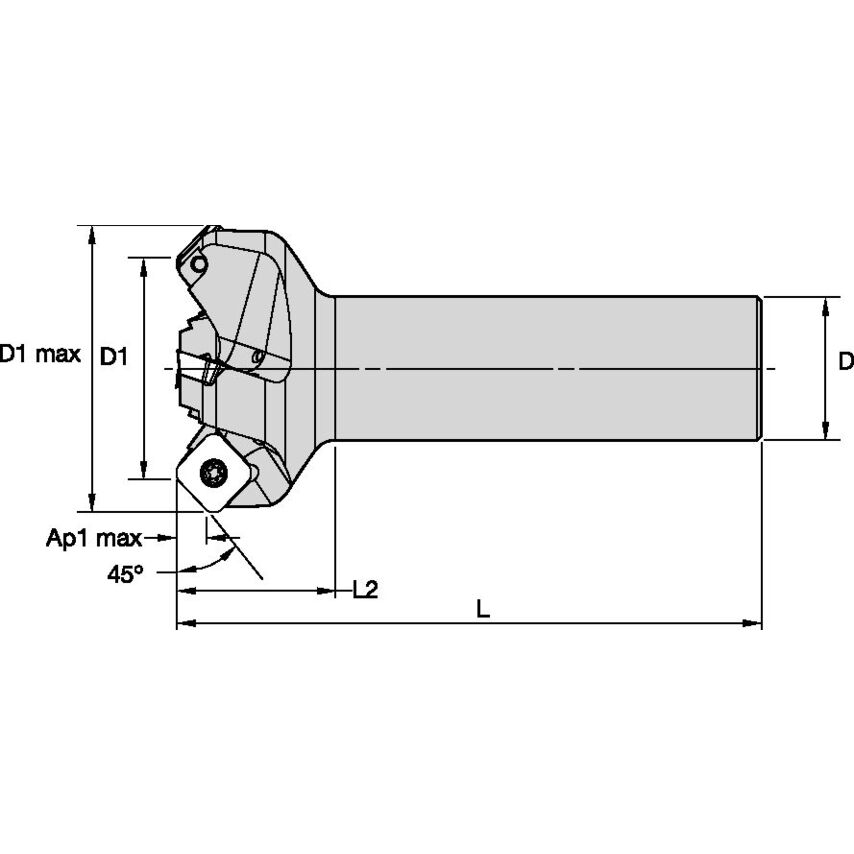 63D5R049A32SSE14G Kssm 45 End Mill D=63 Z=5