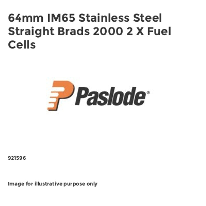 64mm IM65 Stainless Steel Straight Brads 2000 2 x Fuel Cells PAS921596