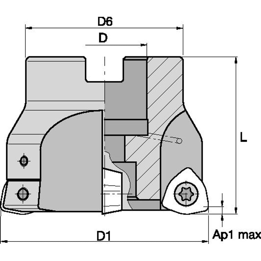 66A04RS91WP08 High Feed Cutter D=66 Z=4 SHEL