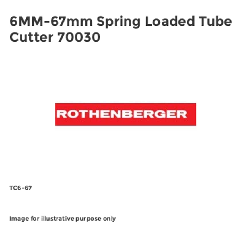 6MM-67mm Spring Loaded Tube Cutter 70030