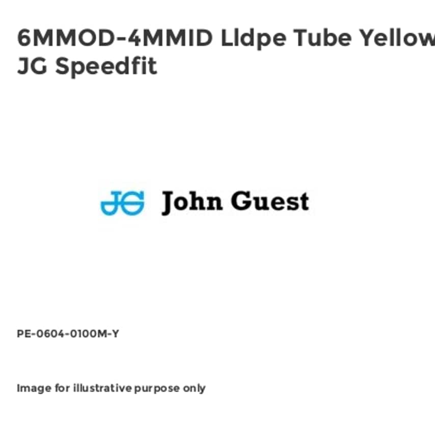 6MMOD-4MMID Lldpe Tube Yellow JG Speedfit PE-0604-0100M-Y