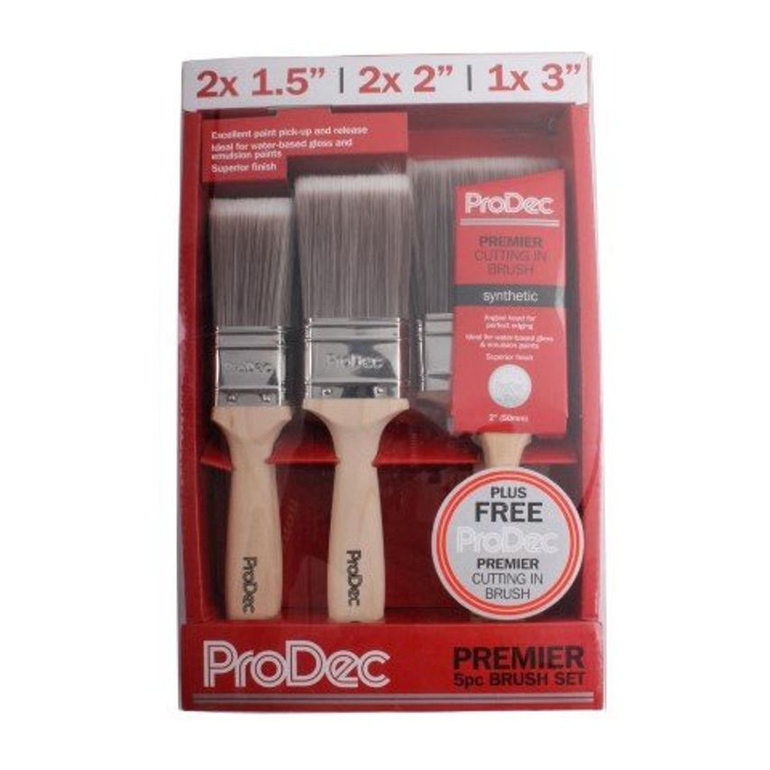 6Pc Premier Synthetic Brush Set + Free Woodworker Brush