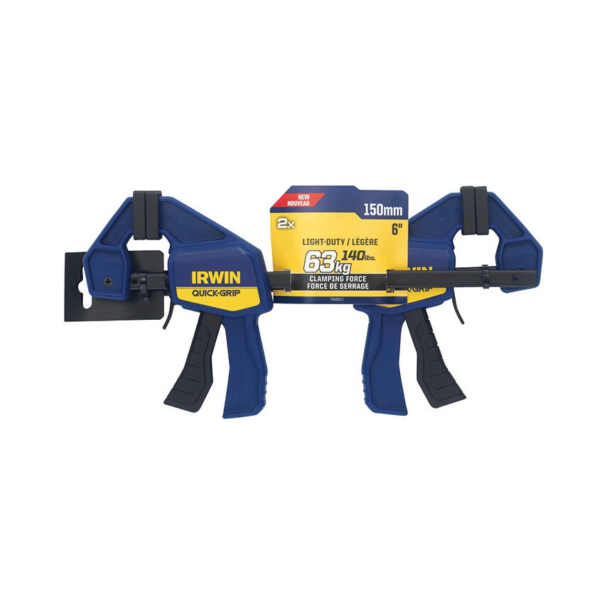 6 2/15cm Mini One Handed Bar Clamps, Blue, Pack 2