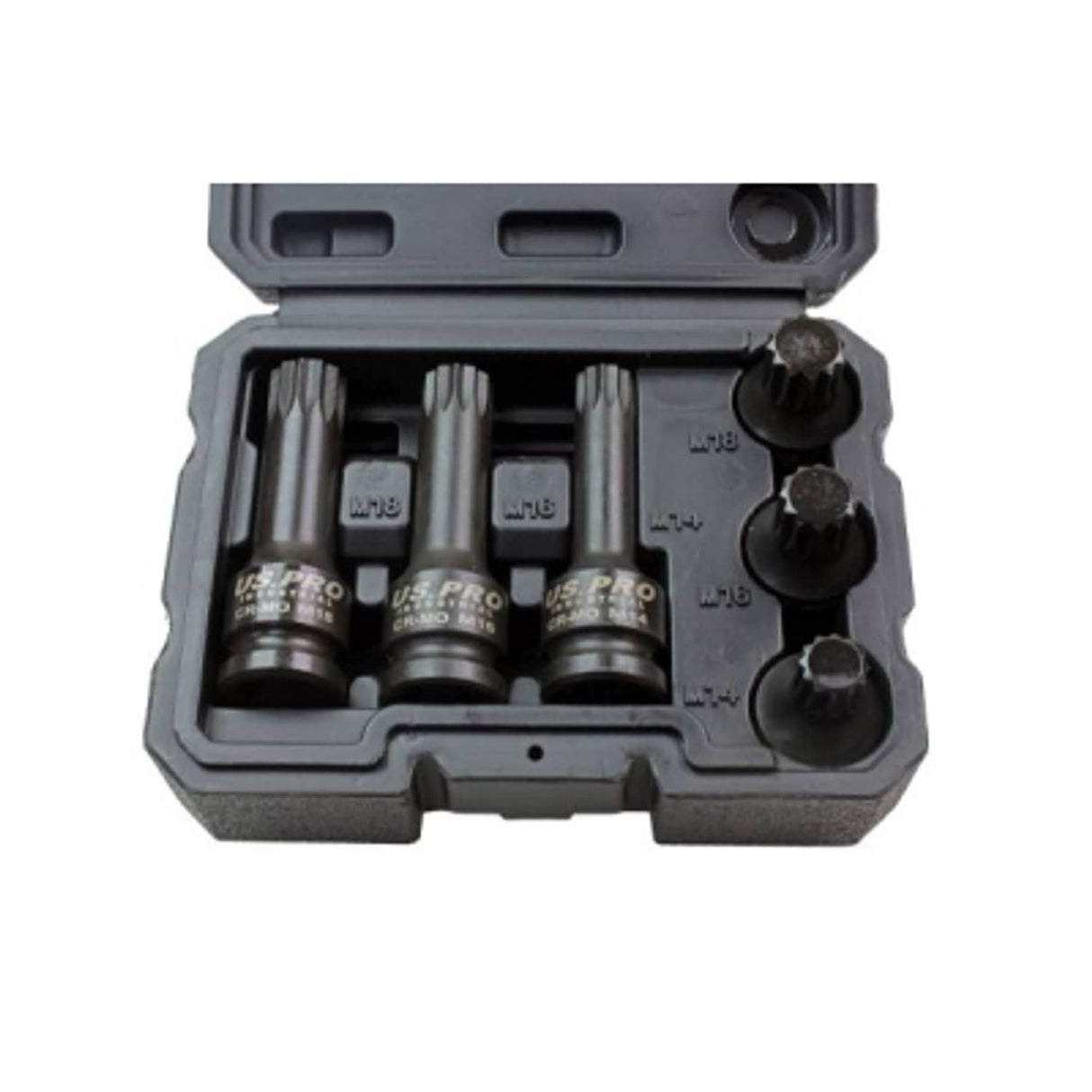 6 Piece 1/2in Drive Impact Spline Bit Sockets Shallow and Deep