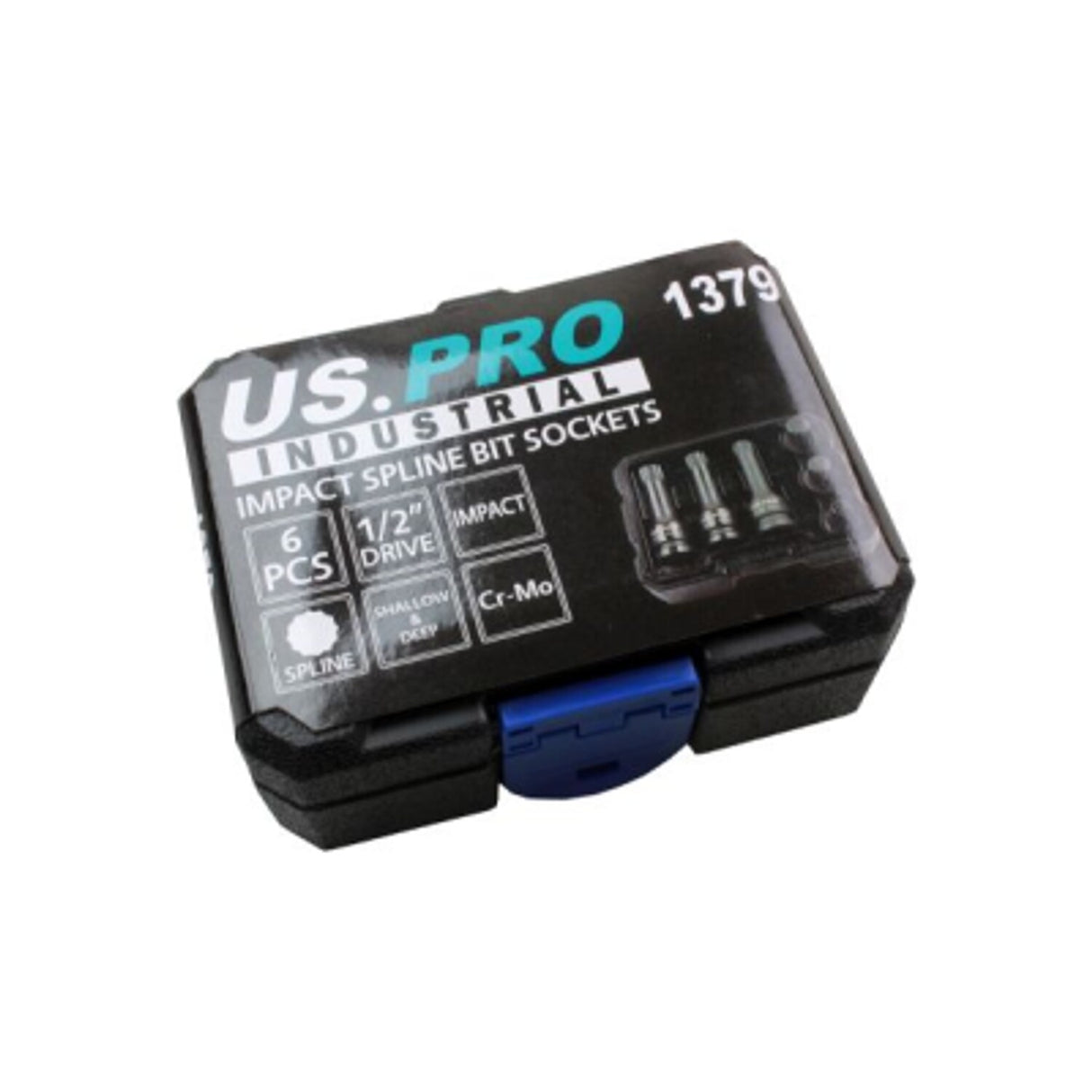 6 Piece 1/2in Drive Impact Spline Bit Sockets Shallow and Deep