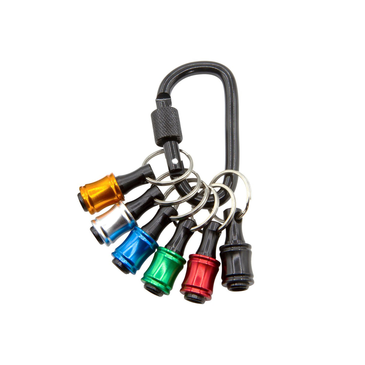6 Piece 1/4" Hex Shank Screwdriver Bit Hold & Carabiner