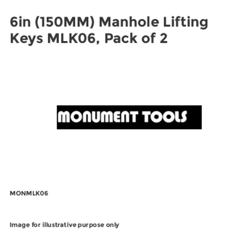 6in (150MM) Manhole Lifting Keys MLK06, Pack of 2