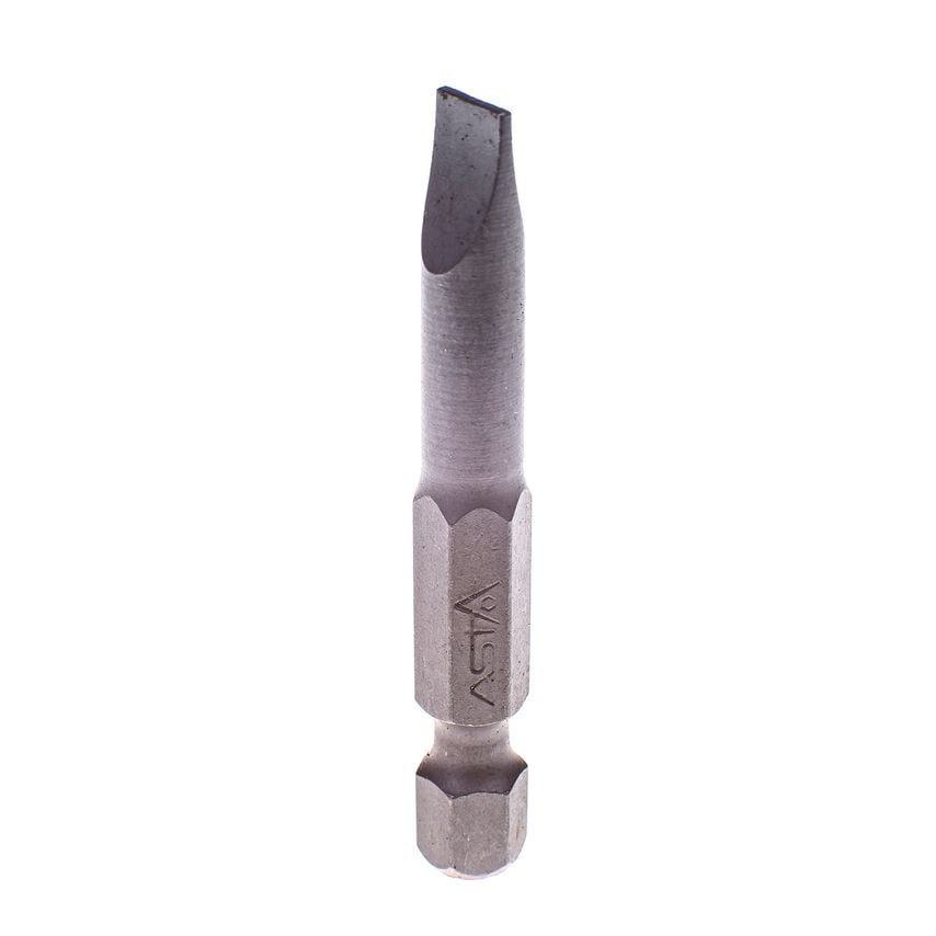 6mm Slotted Screwdriver Bit 1/4" Hex Drive 50mm Long