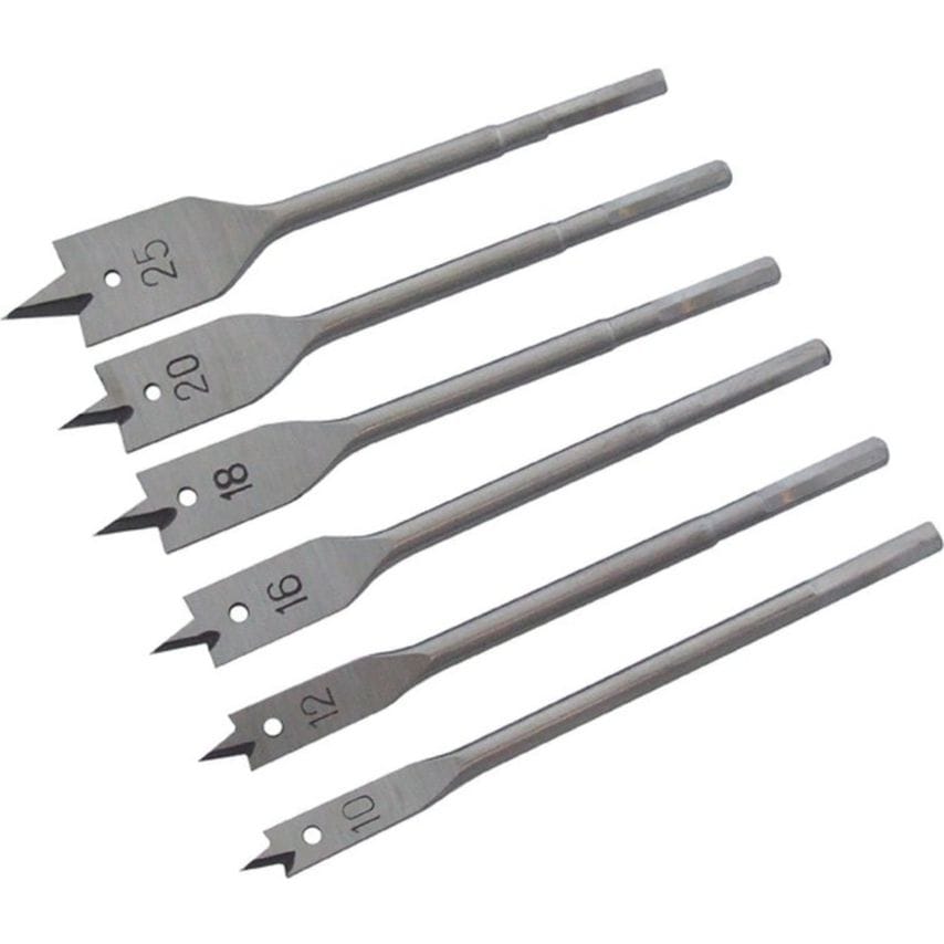 6pc Flat Wood Drill Bit Set