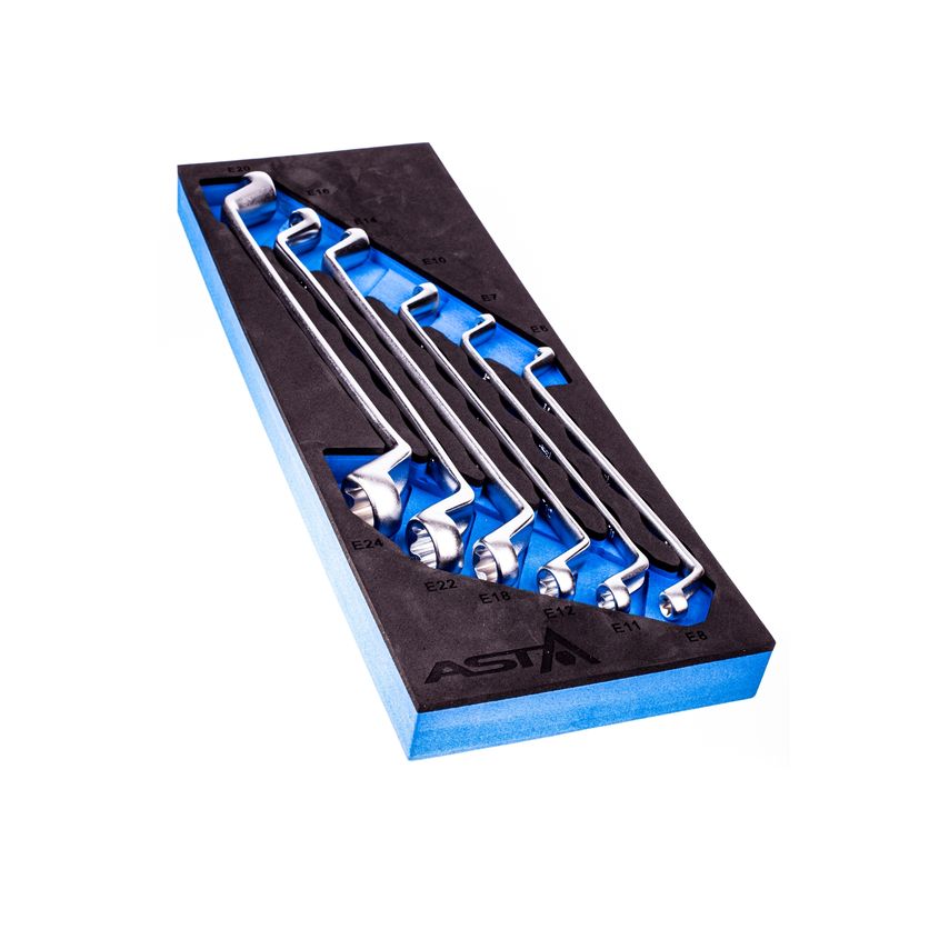 6pc Trx-Star Double End Ring Spanner Set Deep Offset In 1/4 Foam Insert Tray