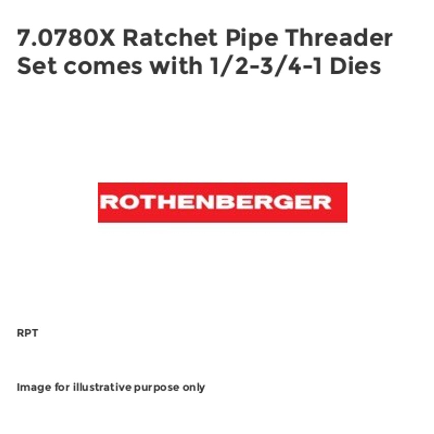 7.0780X Ratchet Pipe Threader Set comes with 1/2-3/4-1 Dies