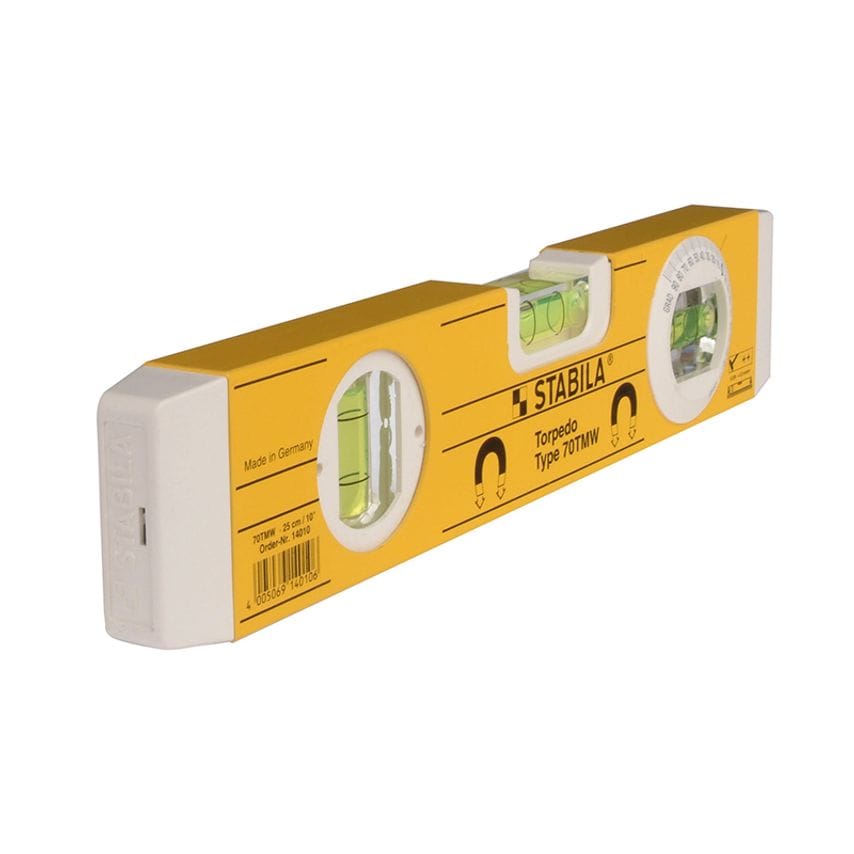 70TMW Torpedo Level 26cm Magnetic Base & Rotatable Angle Vial STB70TMW