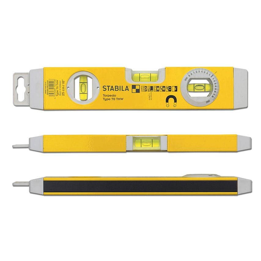 70TMW Torpedo Level 26cm Magnetic Base & Rotatable Angle Vial STB70TMW