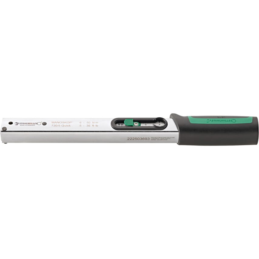 730/5 MANOSKOP Quick Mech Torque Wrench 10-50nm 9 x 12 Inserts