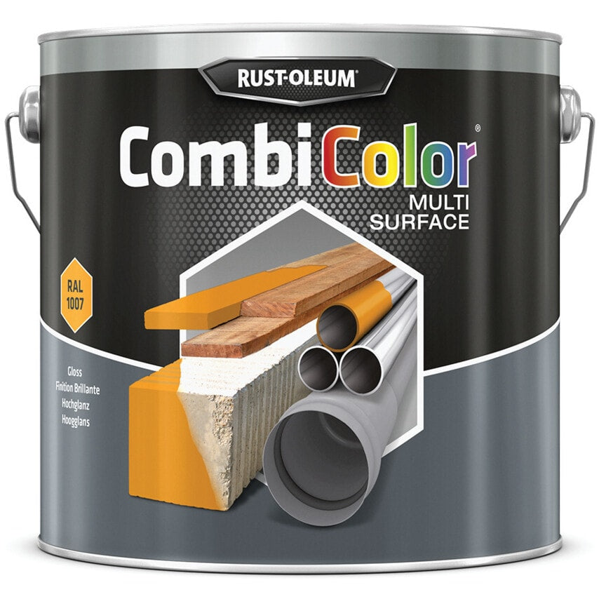 7348MS Combicolor Gloss Safety Yellow Multi-surface Paint - 2.5LTR
