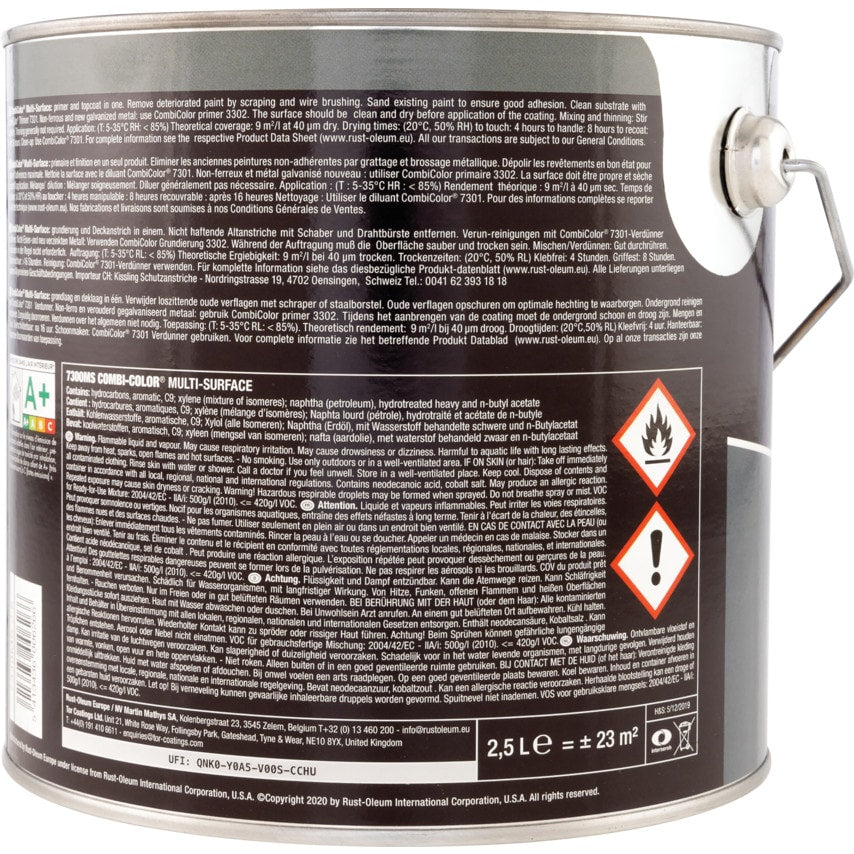7348MS Combicolor Gloss Safety Yellow Multi-surface Paint - 2.5LTR