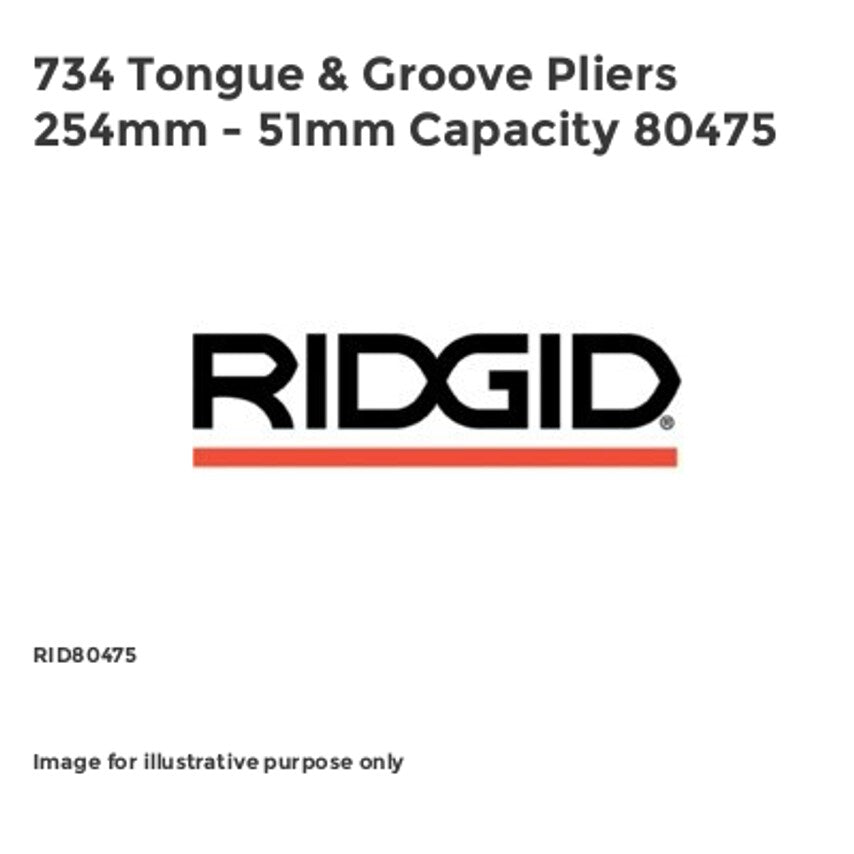 734 Tongue & Groove Pliers 254mm - 51mm Capacity 80475