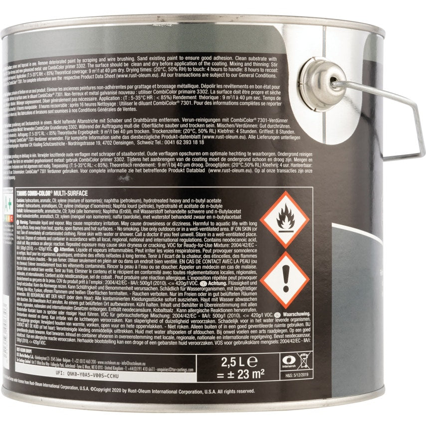 7379MS Combicolor Gloss Black Multi-surface Paint - 2.5LTR