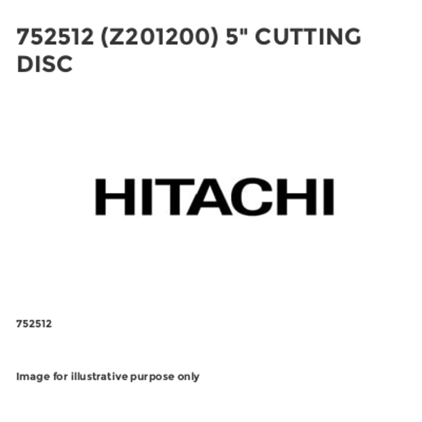 752512 (Z201200) 5" Cutting Disc