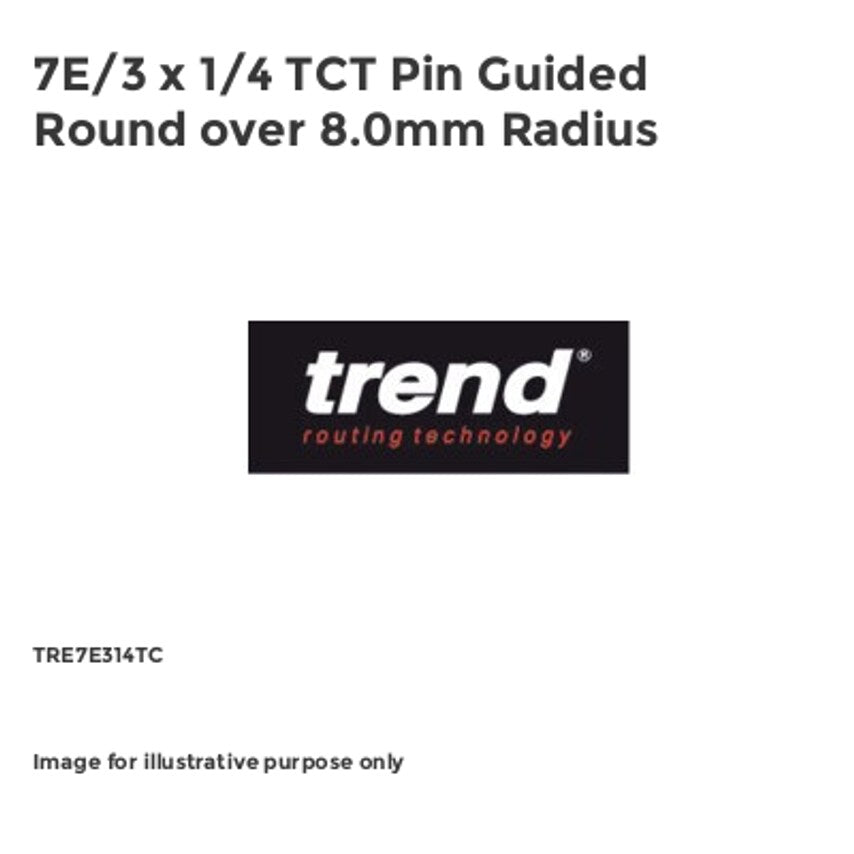 7E/3 x 1/4 TCT Pin Guided Round over 8.0mm Radius